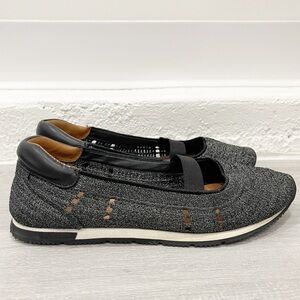 Gentle Souls By Kenneth Cole Luca Knit Ballet Flat Shoe Gray Silver Comfort 8